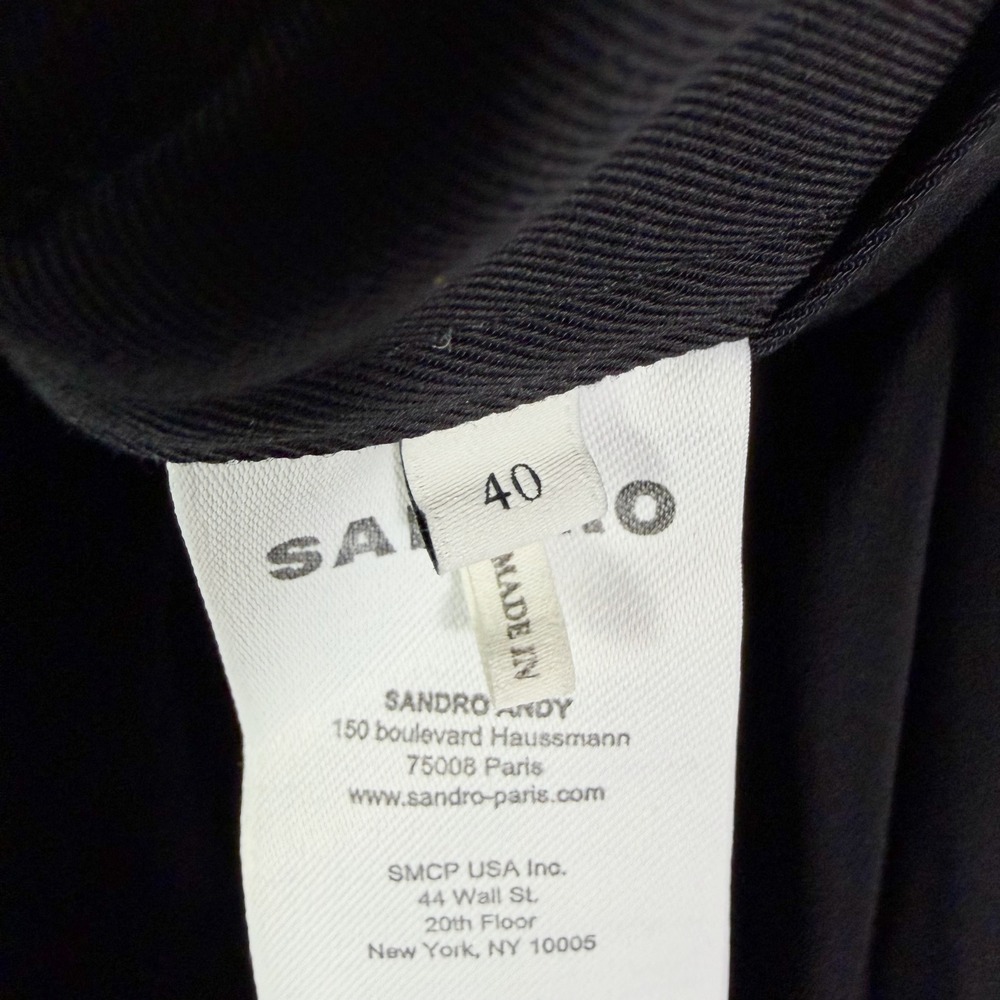 SANDRO Souvenir Skirt Black Wrap Maxi Gold Logo Detail Size 40 FR / 8 US - Picture 13 of 14